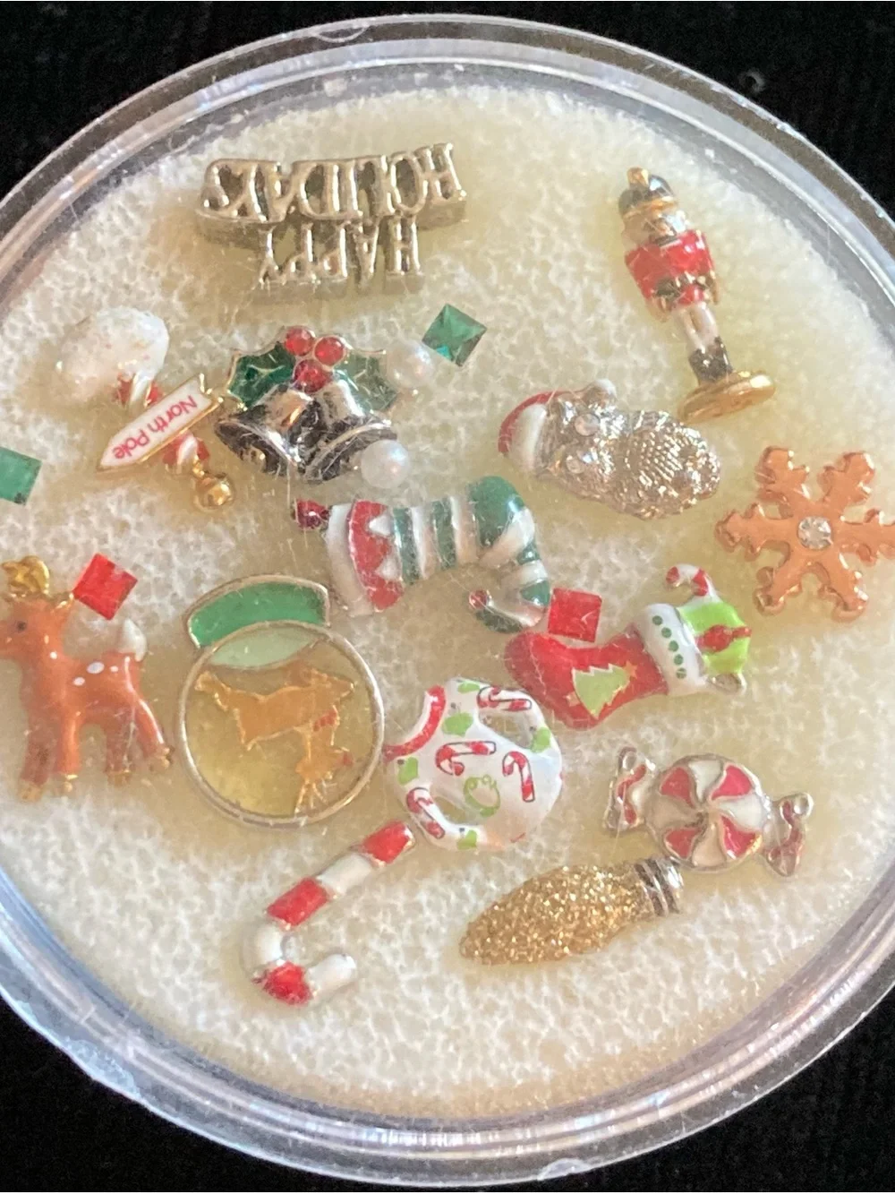 Origami Owl Red, Green, Gold Holiday Floating Charm Lot